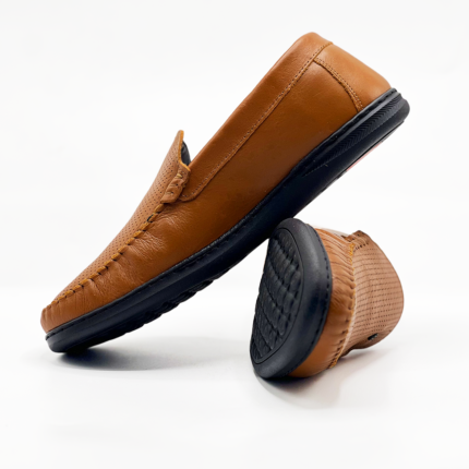 Mocassin Perforer Miel Cuir Old Money 2026